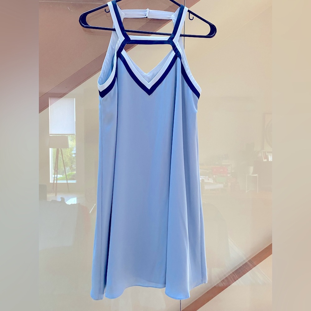 Light Blue V-Neck Strappy Women's Dress